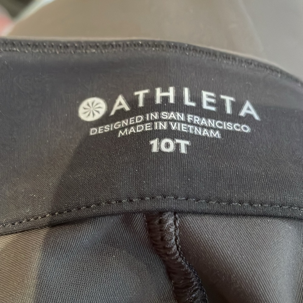 Athleta MidRise Side Pocket Trouser Pant, Slate Grey. Size 10 Tall